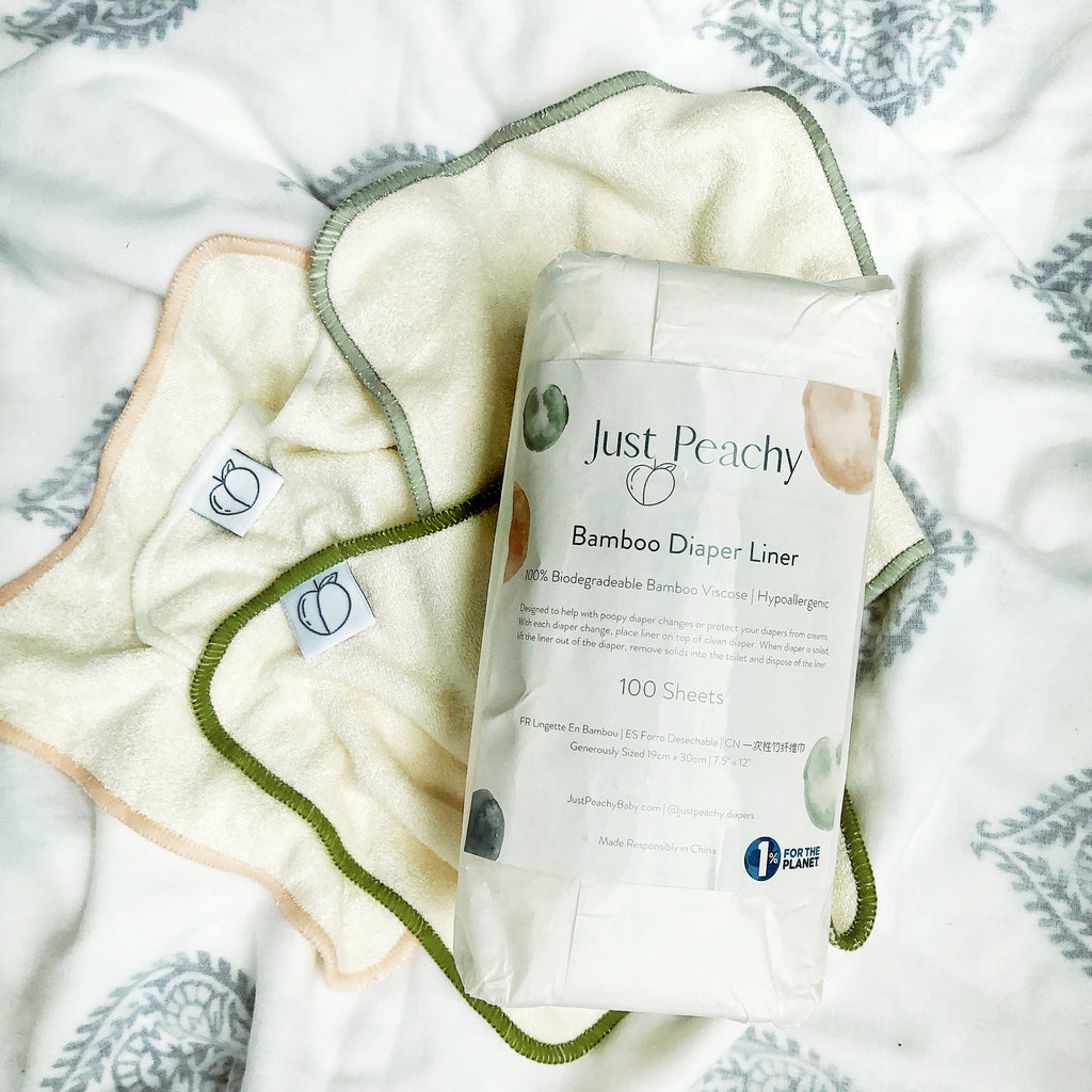 Bamboo Biodegradable Liners 100 Sheets | Cloth Diapers | Just Peachy
